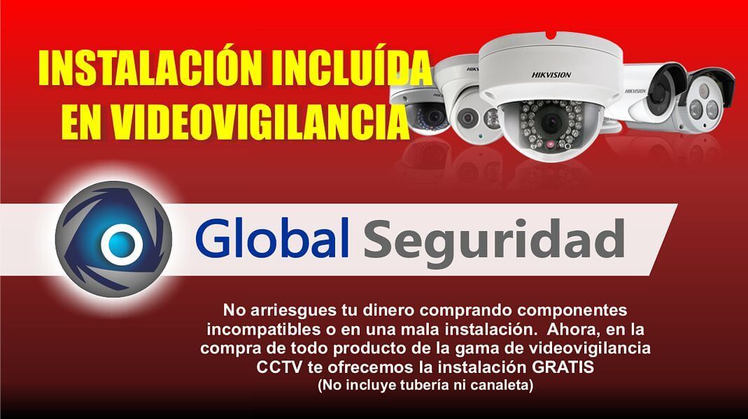 Instalación incluída en CCTV. Instalación gratis en videovigilancia